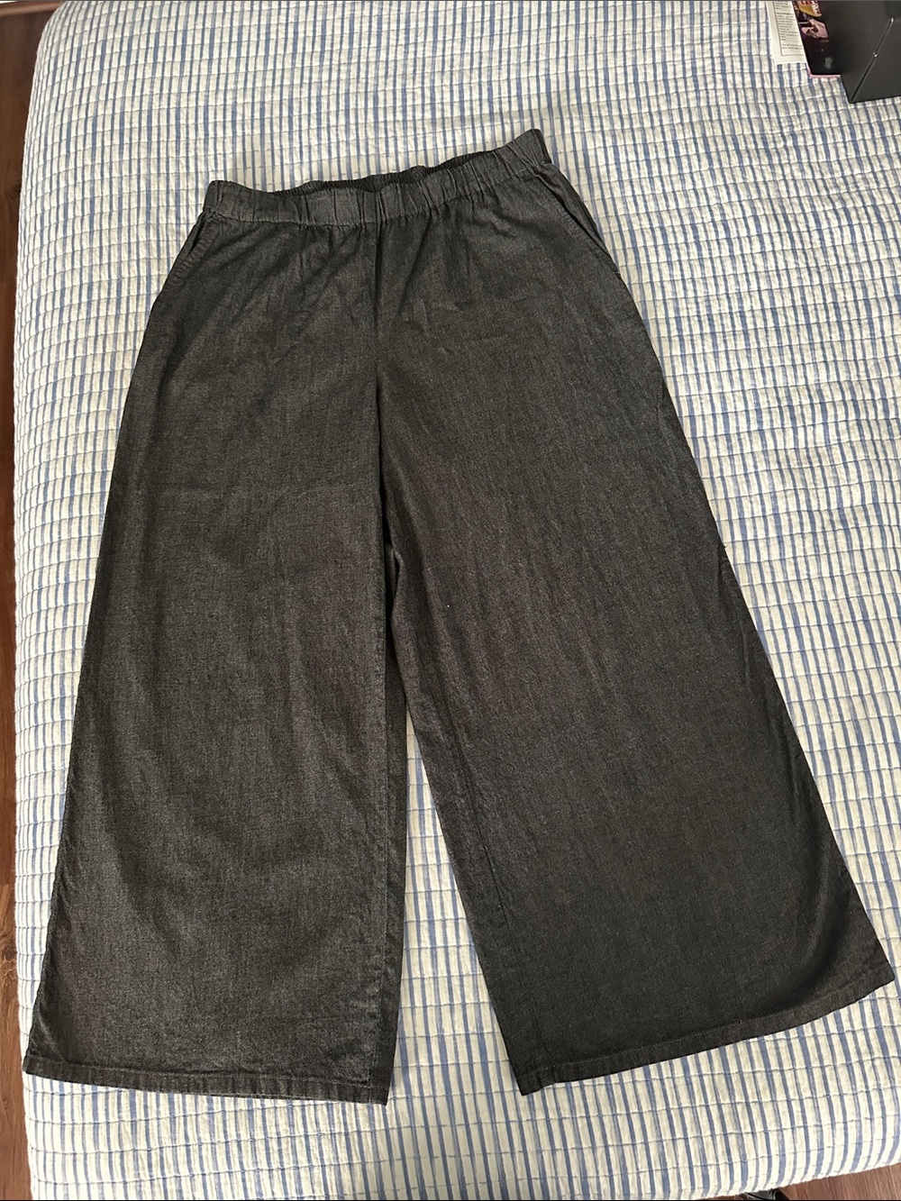 Eileen Fisher Dark Gray Pull on Pants Size Medium - Picture 2 of 9